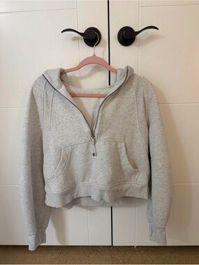 lululemon athletica Light Gray Half-Zip Hoodie Sweatshirt - Women